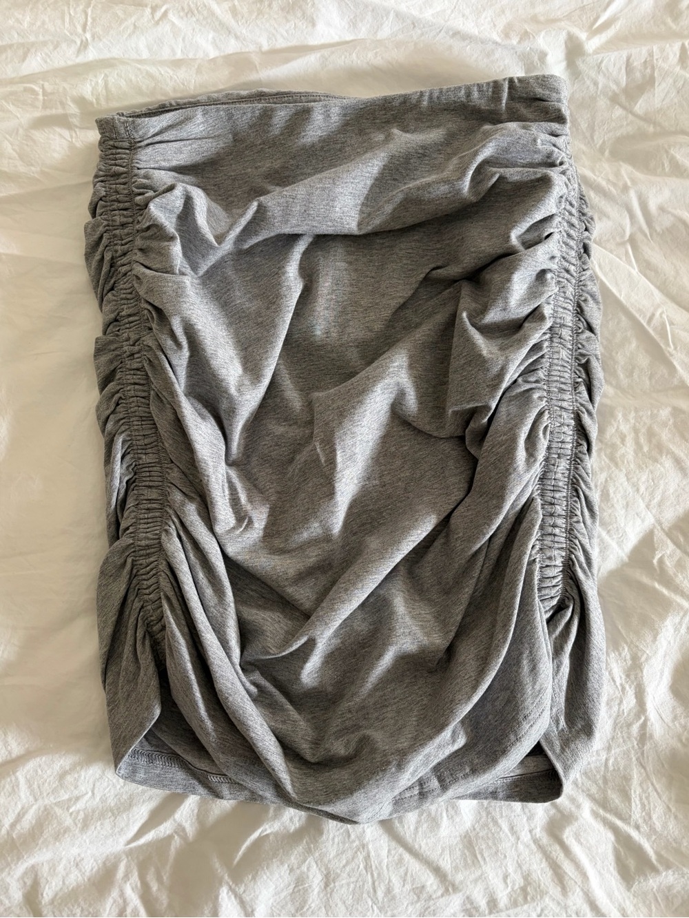 NWOT TNA Gray Ruched Mini Skirt - Casual Stretch Style